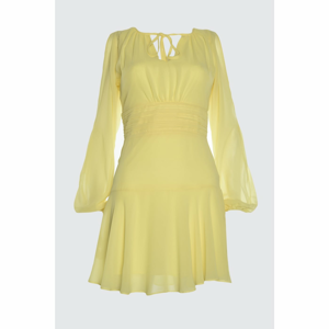 Trendyol Yellow Ribbed Detail Dress