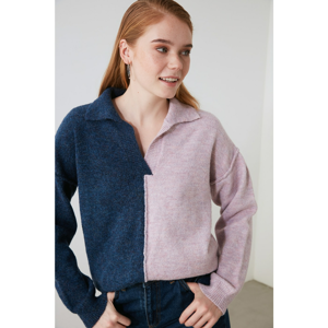 Trendyol Petrol Polo Collar Knitwear Sweater