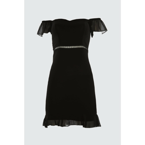 Trendyol Carmen Collar Dress With Black Waist Accessory