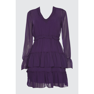 Trendyol Chiffon Dress with Purple Collar Detail