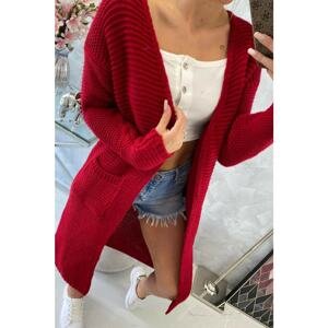 Sweater Cardigan with pockets red
