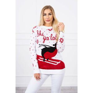 Christmas motif sweater white