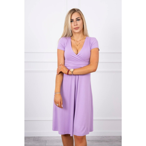 Dress cut under the bust, long sleeve, short sleeve purple