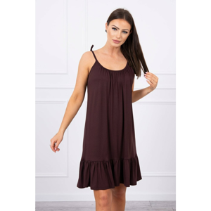 Dress with thin straps brown