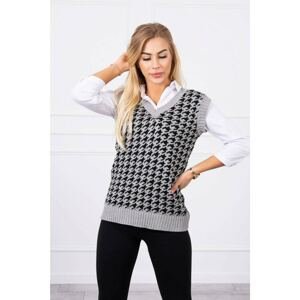 Houndstooth sweater without sleeves