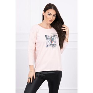 Blouse with Star Style print powder pink