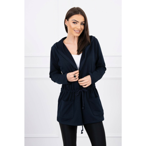 Cardigan tied at the waist navy blue