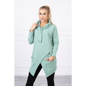 Tunic with clutch at the front Oversize dark mint