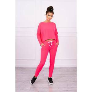 Set with oversized blouse pink neon