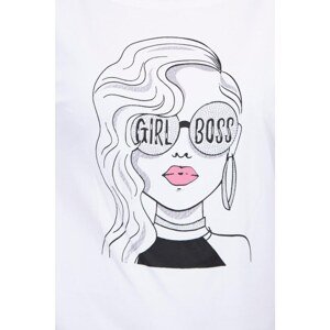 Blouse with print Girl Boss white S/M - L/XL