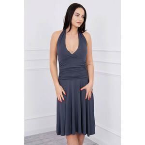 Dress with halter neck graphite