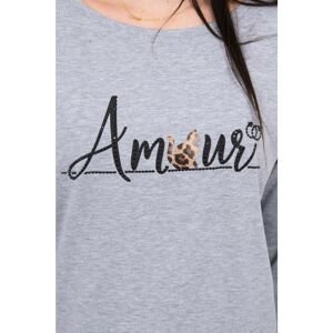 Blouse with the inscription Amour gray S/M - L/XL