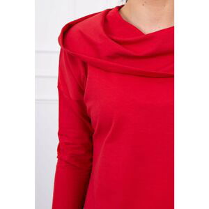 Blouse flared at the bottom red