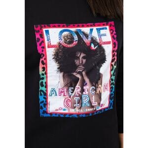 Blouse with graphics American Girl Black