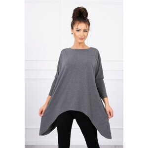 Oversize graphite melange blouse
