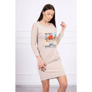 Dress with print Honey girl beige