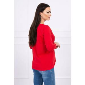 Blouse with printed Amour red S/M - L/XL