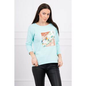 Blouse with 3D Bird mint graphics