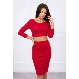 Set of blouses with skirt red
