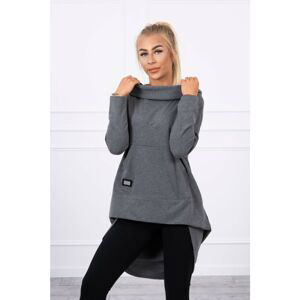 Sweatshirt with long back and graphite hood