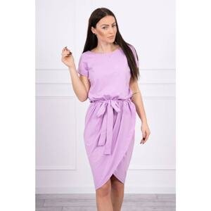 Tied dress with purple clutch bottom