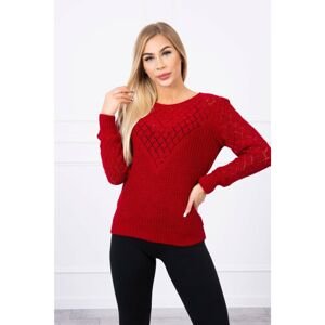 Openwork sweater red