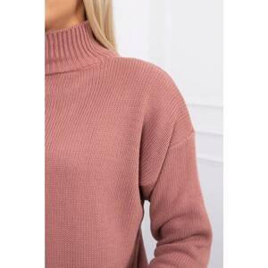 Sweater high neck dark pink