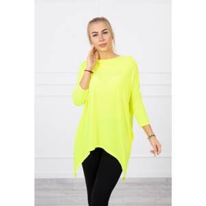 Sweatshirt with printed wings yellow neon color