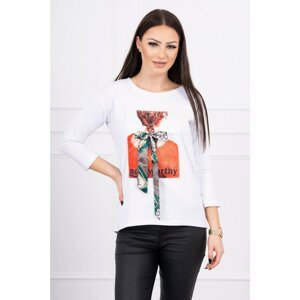 Blouse with 3D graphics Remarkable white