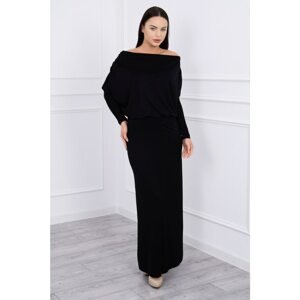 Dress with water in the neckline black