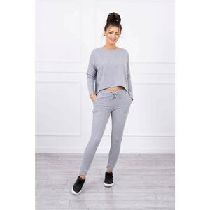 Set with oversized blouse in gray color