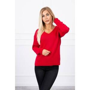 V-neck sweater red
