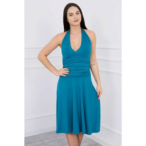 Dress with halter neck blue