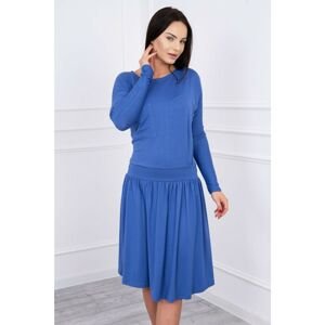 Dress with a flared bottom and pocket jeans