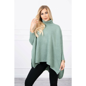 Turtleneck sweater and side slits dark mint