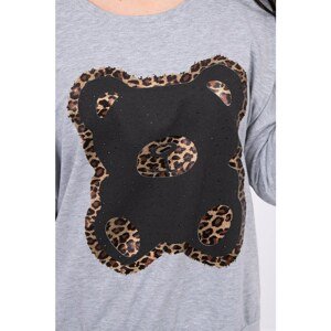 Blouse with bear print gray S/M - L/XL