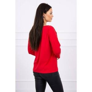 Blouse with Femme red print