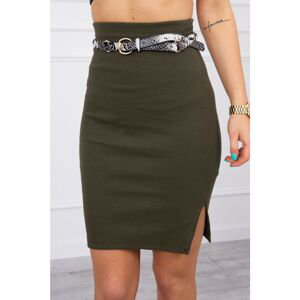 Skirt equipped with ribbed khaki pattern