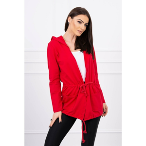 Cardigan tied at the waist red