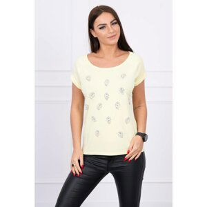 Blouse with decorative stones yellow