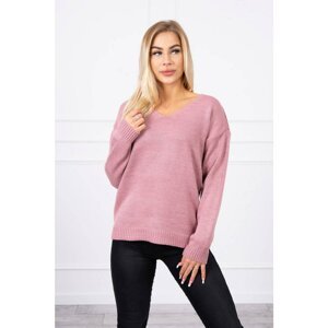 V-neck sweater dark pink