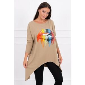 Oversize blouse with rainbow camel print