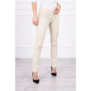 Elegant pants with stitching at the edge beige
