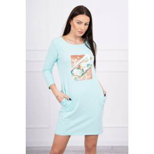 Dress with graphics 3D Bird mint