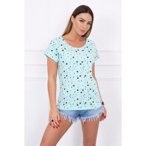 Blouse with little stars mint