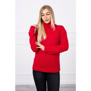 Sweater with turtleneck in red