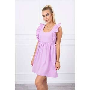Dress with ruffles on the sides purple