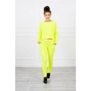Set with oversized blouse yellow neon color