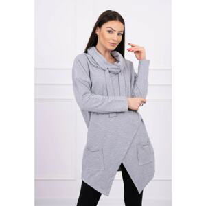 Tunic with clutch at front Oversize grey