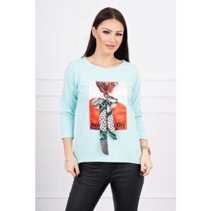 Blouse with 3D graphics Remarkable mint